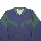 ASICS Mens Blue & Green Nylon Jacket XL Zip Classic Sportswear Casual