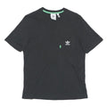 ADIDAS Mens Black Graphic T-Shirt S Short Sleeve Crew Neck Pocket Logo