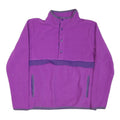 STARTER Womens Purple & Dark Purple Sweatshirt Collared L Button Up Fleece Pull