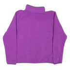 STARTER Womens Purple & Dark Purple Sweatshirt Collared L Button Up Fleece Pull