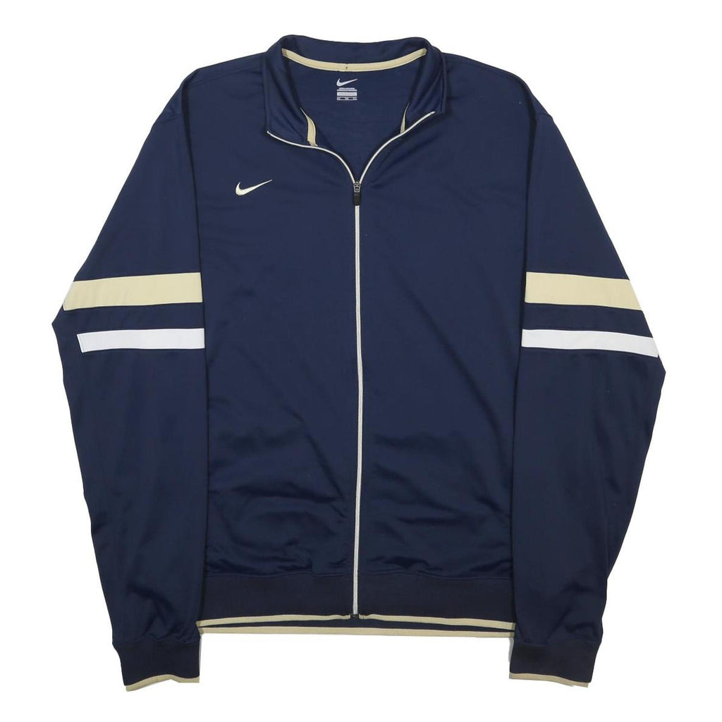 NIKE Mens Navy Blue & Cream Zip Jacket XL Polyester Sportswear Track Top