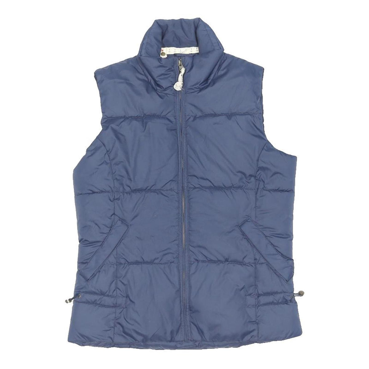 SEASALT Womens Blue Sleeveless Puffer Jacket UK 10 Polyester Blend Zip Fastening