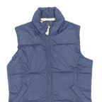 SEASALT Womens Blue Sleeveless Puffer Jacket UK 10 Polyester Blend Zip Fastening