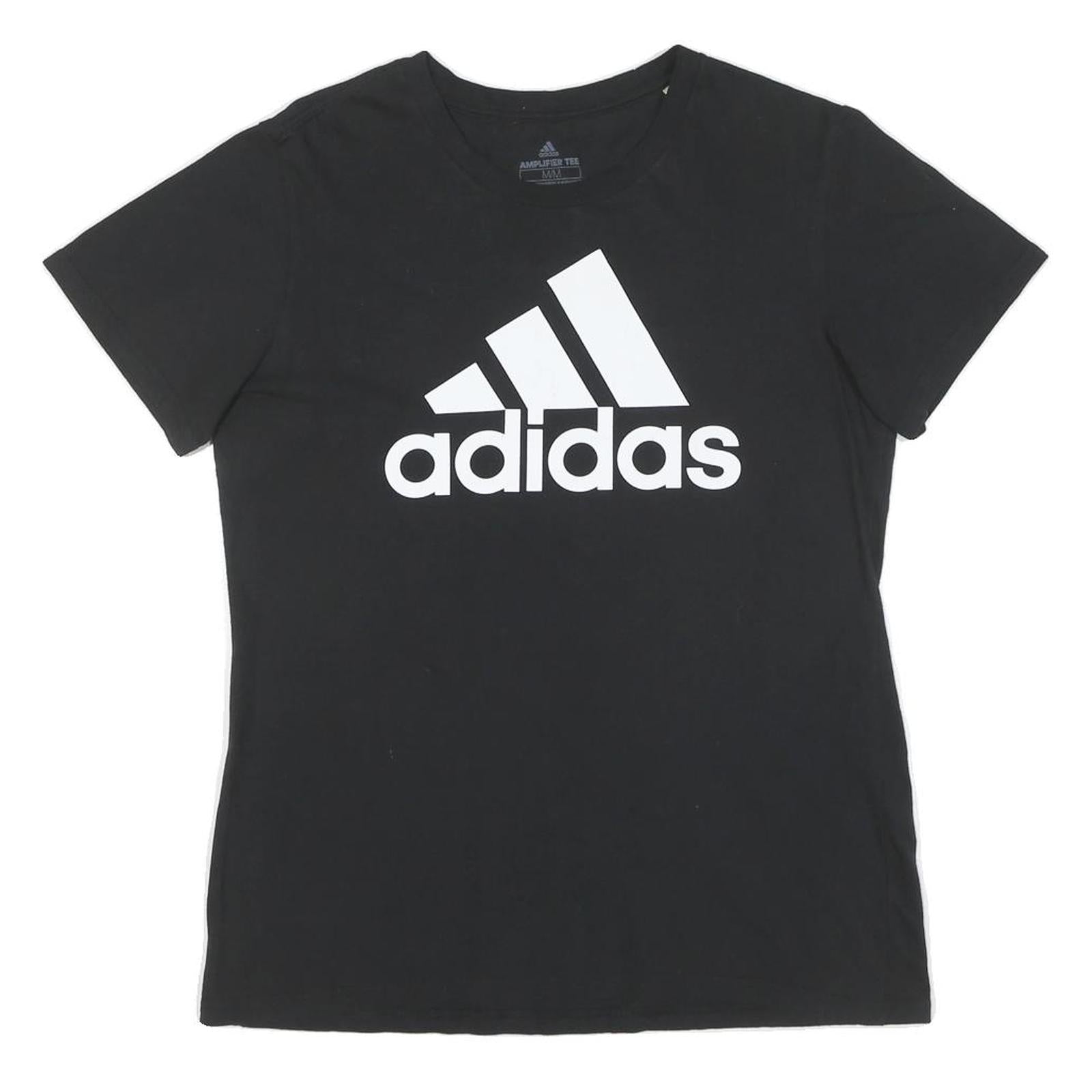ADIDAS Mens Black Graphic T-Shirt M Short Sleeve Crew Neck Cotton Casual