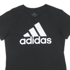 ADIDAS Mens Black Graphic T-Shirt M Short Sleeve Crew Neck Cotton Casual