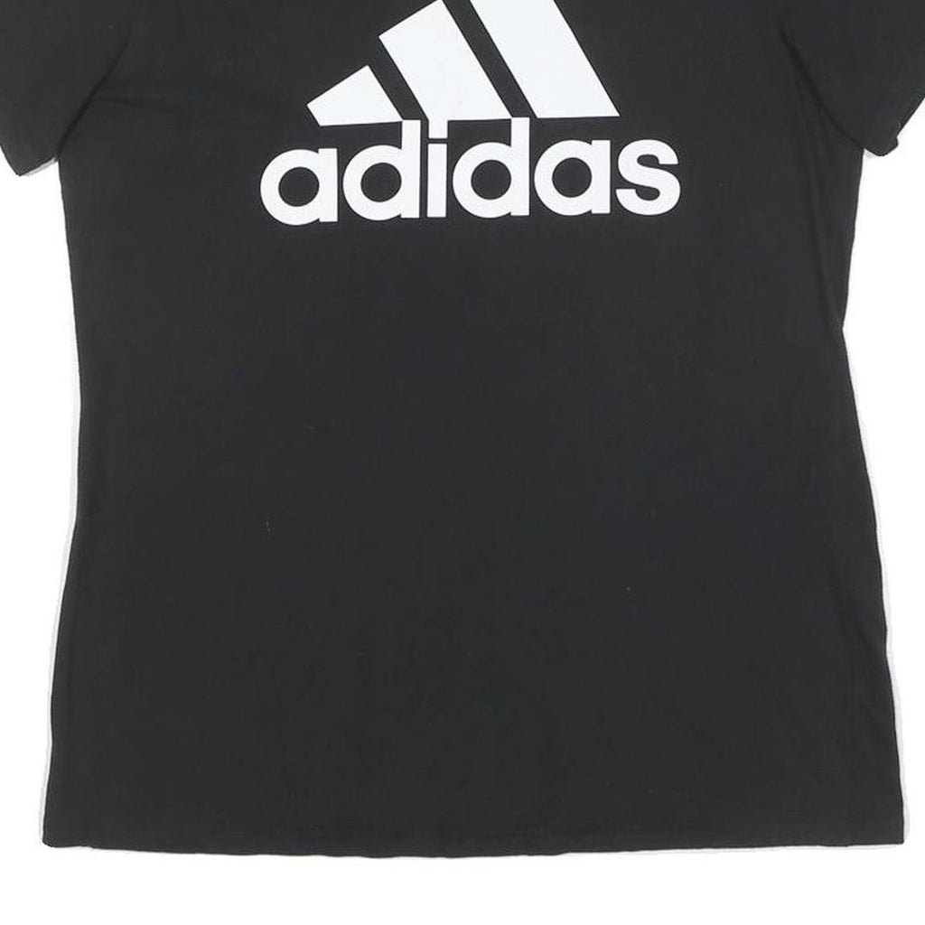 ADIDAS Mens Black Graphic T-Shirt M Short Sleeve Crew Neck Cotton Casual