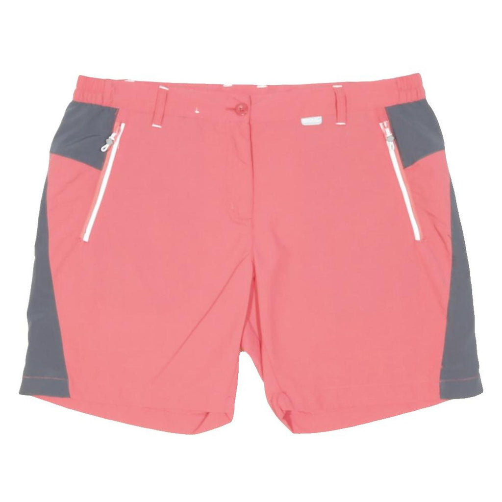REGATTA Womens Shorts Pink & Grey Casual UK 14 W34 Polyamide Zip Pockets