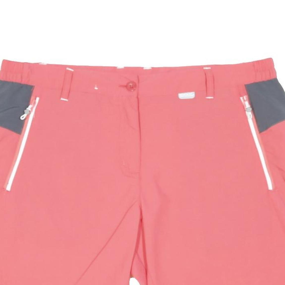 REGATTA Womens Shorts Pink & Grey Casual UK 14 W34 Polyamide Zip Pockets