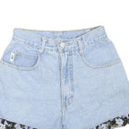IIT Womens Light Blue Denim Shorts XS W24 Floral Trim Casual Summer