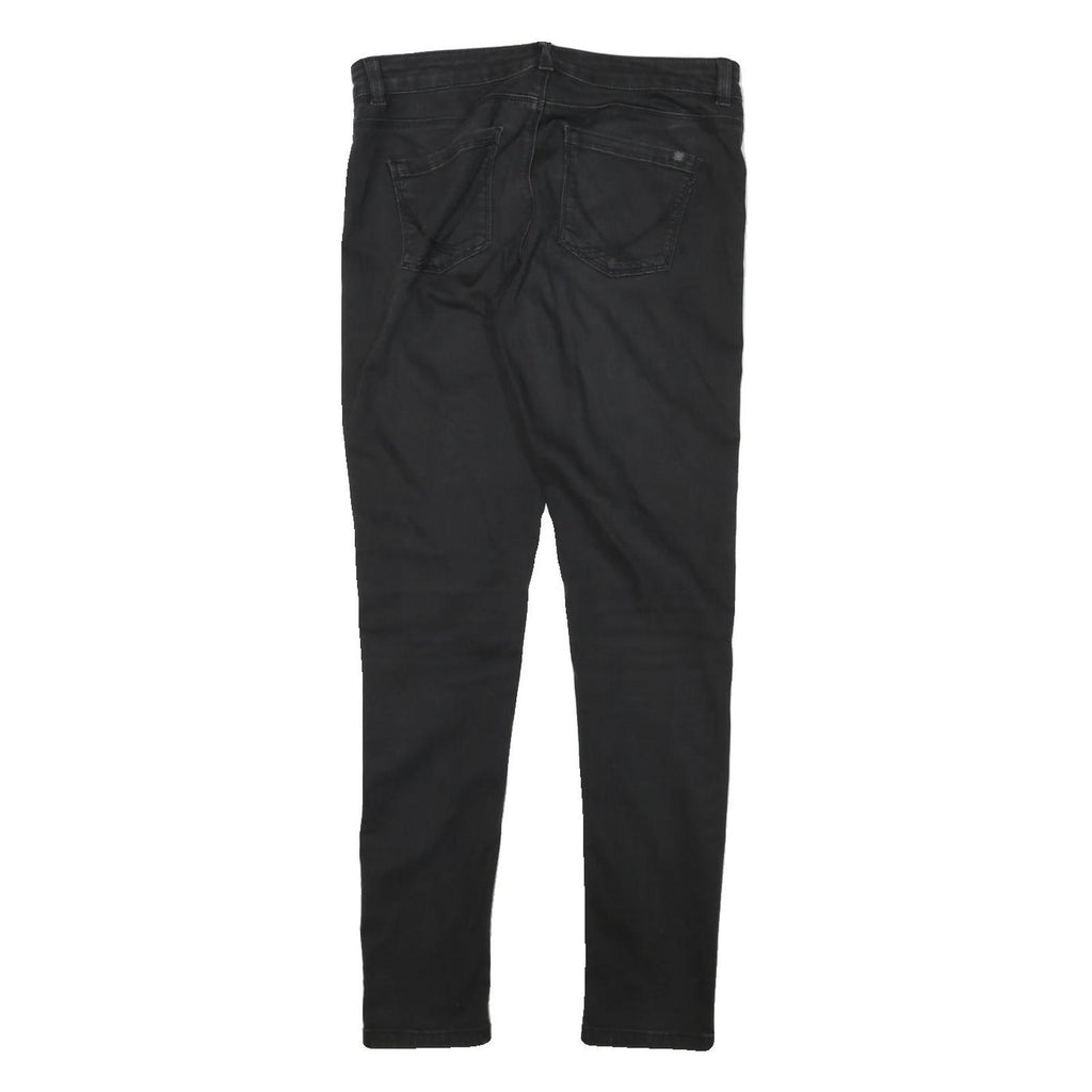 OASIS Womens Slim Black Cotton Blend Denim Jeans W29 L29 Zip Comfort Stretch