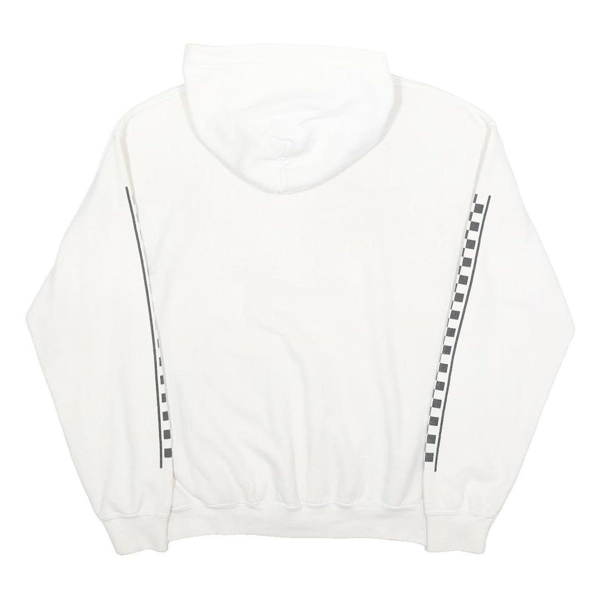 COCA COLA Womens White Pullover Hoodie M Checkered Graphic Print
