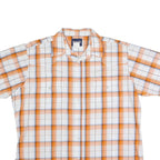 WRANGLER Mens Orange & White Check Shirt XL Cotton Blend Casual Western Style