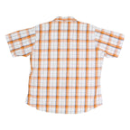 WRANGLER Mens Orange & White Check Shirt XL Cotton Blend Casual Western Style
