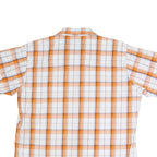 WRANGLER Mens Orange & White Check Shirt XL Cotton Blend Casual Western Style