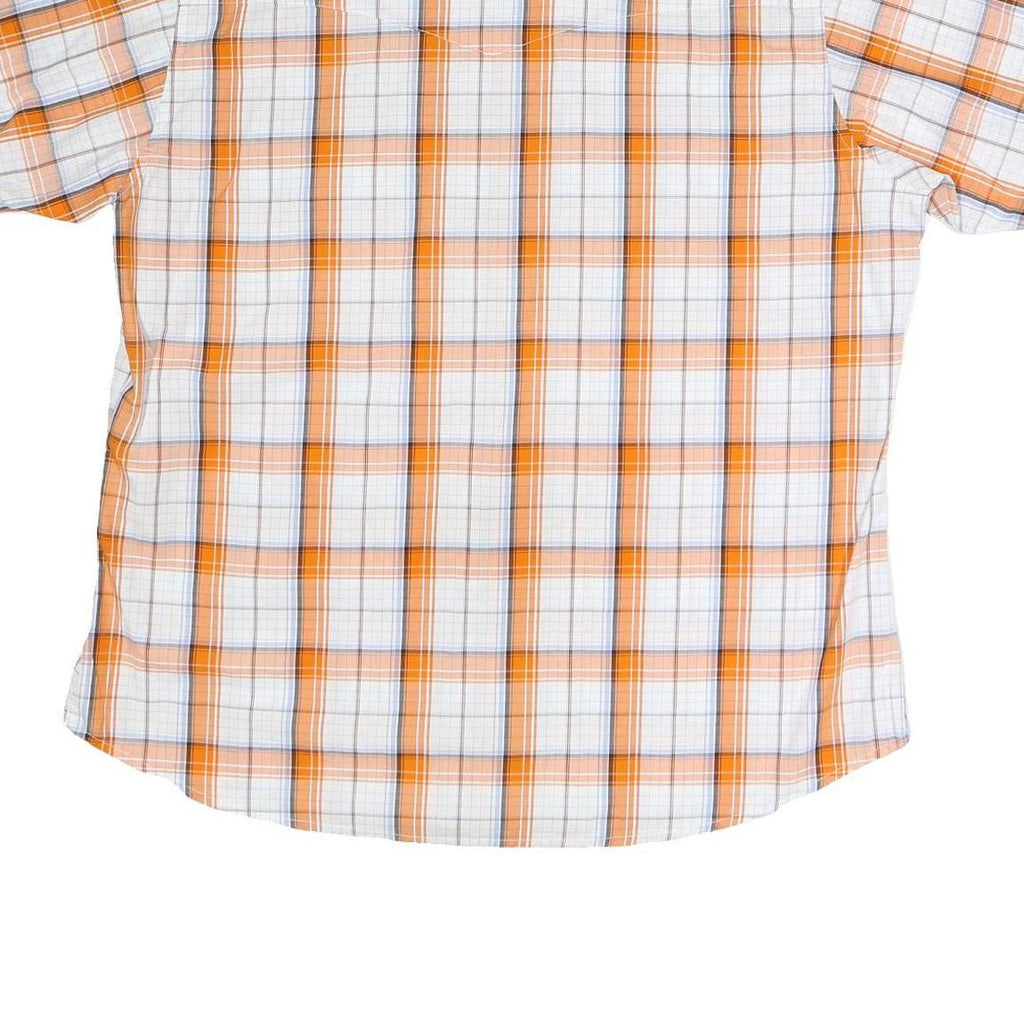 WRANGLER Mens Orange & White Check Shirt XL Cotton Blend Casual Western Style