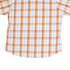 WRANGLER Mens Orange & White Check Shirt XL Cotton Blend Casual Western Style