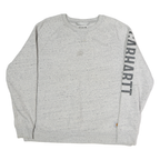 CARHARTT Mens Grey Sweatshirt 2XL Crew Neck Logo Sleeve Casual Wear