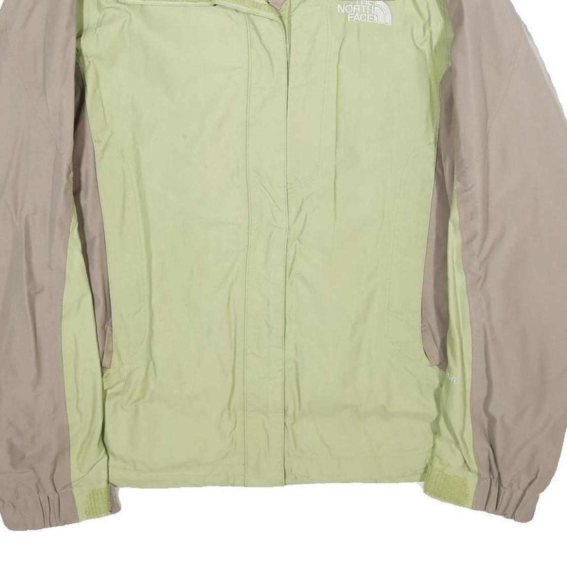 THE NORTH FACE Womens Beige & Green Outdoor Jacket L Nylon Windbreaker Zip