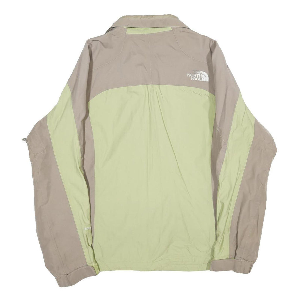 THE NORTH FACE Womens Beige & Green Outdoor Jacket L Nylon Windbreaker Zip