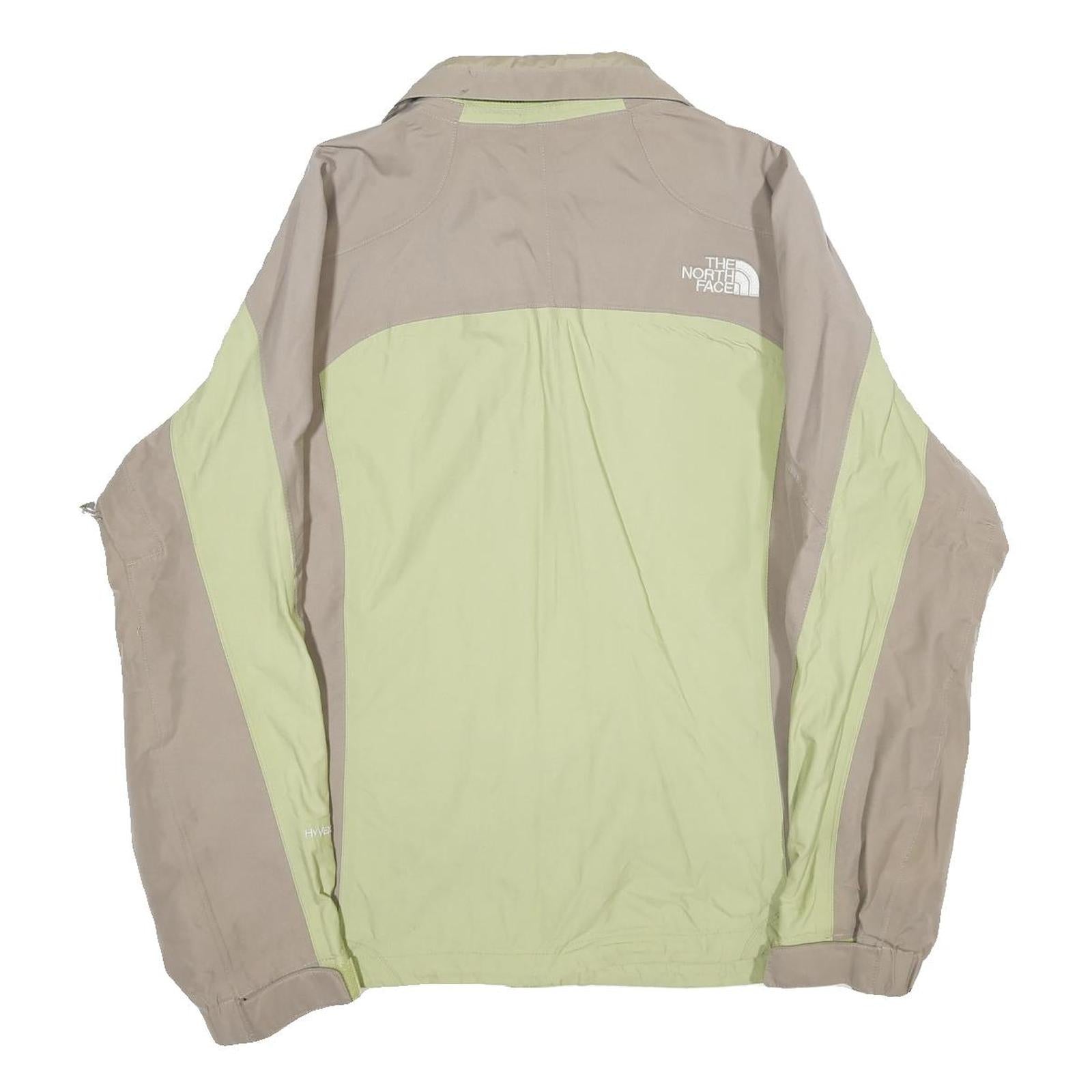 THE NORTH FACE Womens Beige & Green Outdoor Jacket L Nylon Windbreaker Zip