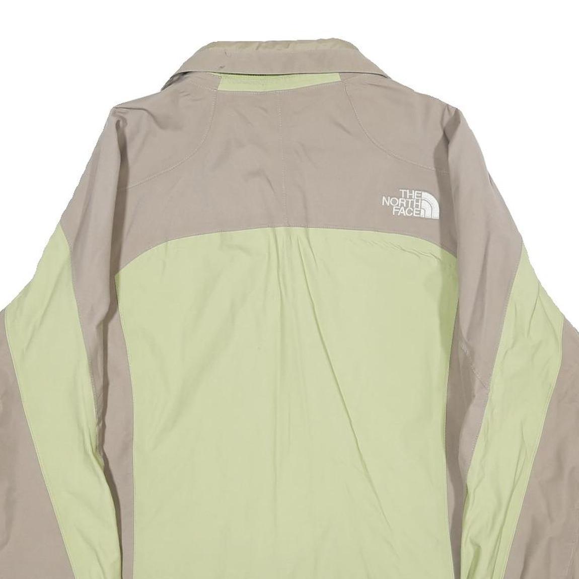 THE NORTH FACE Womens Beige & Green Outdoor Jacket L Nylon Windbreaker Zip