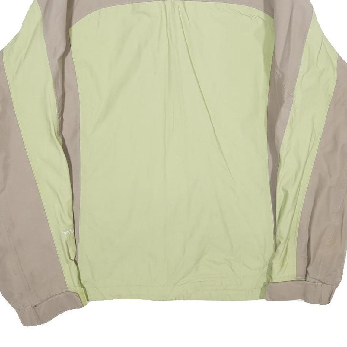 THE NORTH FACE Womens Beige & Green Outdoor Jacket L Nylon Windbreaker Zip