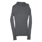INC Womens Grey Plain Jumper Roll Neck Basic Knit M Ribbed Stretch Fit