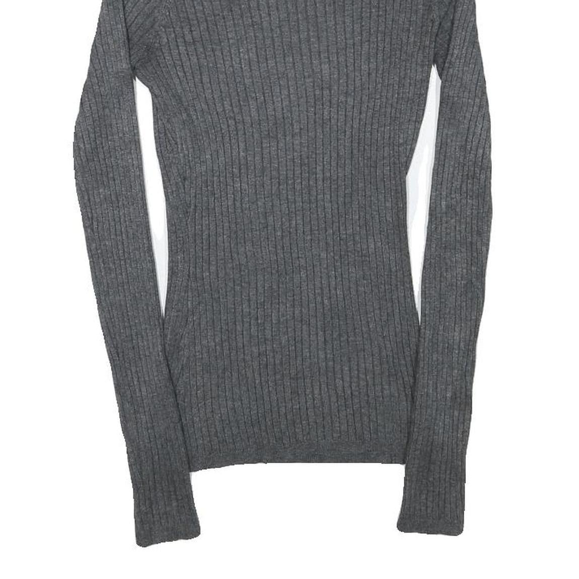 INC Womens Grey Plain Jumper Roll Neck Basic Knit M Ribbed Stretch Fit