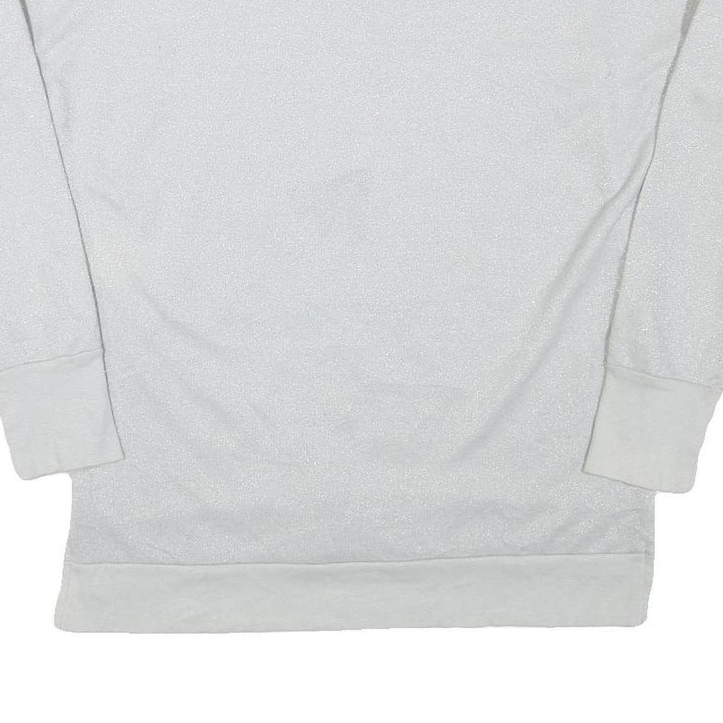 DISNEY Womens White Grey Mickey Minnie Mouse Crew Neck L Glitter Sweatshirt