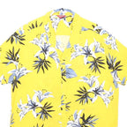 GUESS Mens Yellow Floral Pattern Shirt L Summer Vacation Casual Beachwear