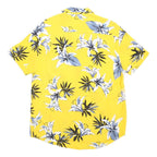 GUESS Mens Yellow Floral Pattern Shirt L Summer Vacation Casual Beachwear