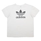 ADIDAS Mens White Graphic T-Shirt L Short Sleeve Crew Neck Cotton Blend Casual