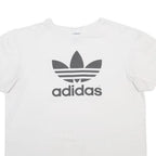 ADIDAS Mens White Graphic T-Shirt L Short Sleeve Crew Neck Cotton Blend Casual
