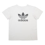 ADIDAS Mens White Graphic T-Shirt L Short Sleeve Crew Neck Cotton Blend Casual