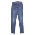 LEVI'S 721 Womens Jeans Blue Slim Skinny Denim Medium W26 L32 Classic Zip