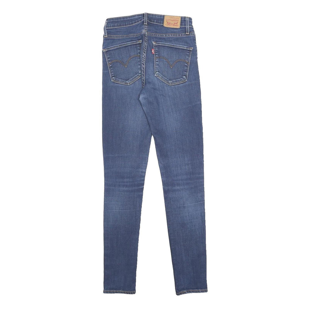 LEVI'S 721 Womens Jeans Blue Slim Skinny Denim Medium W26 L32 Classic Zip