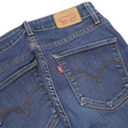 LEVI'S 721 Womens Jeans Blue Slim Skinny Denim Medium W26 L32 Classic Zip