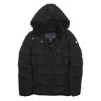 TOMMY HILFIGER Womens Black Jacket XS Polyester Puffer Hooded Zip Casual Winter