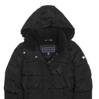TOMMY HILFIGER Womens Black Jacket XS Polyester Puffer Hooded Zip Casual Winter