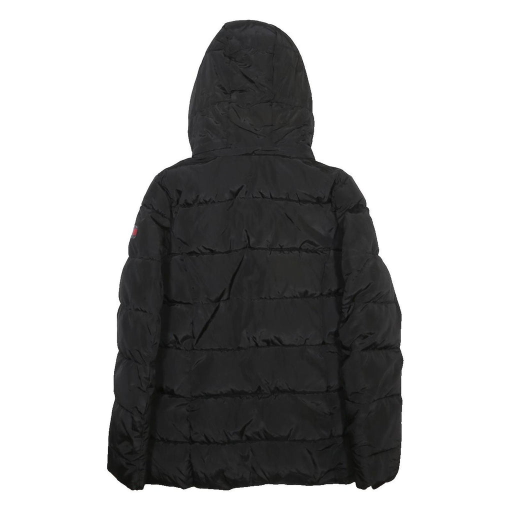 TOMMY HILFIGER Womens Black Jacket XS Polyester Puffer Hooded Zip Casual Winter