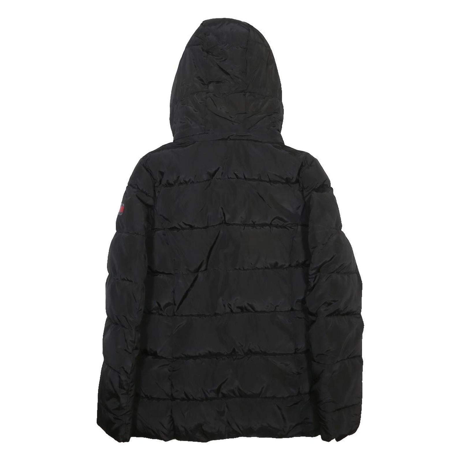 TOMMY HILFIGER Womens Black Jacket XS Polyester Puffer Hooded Zip Casual Winter