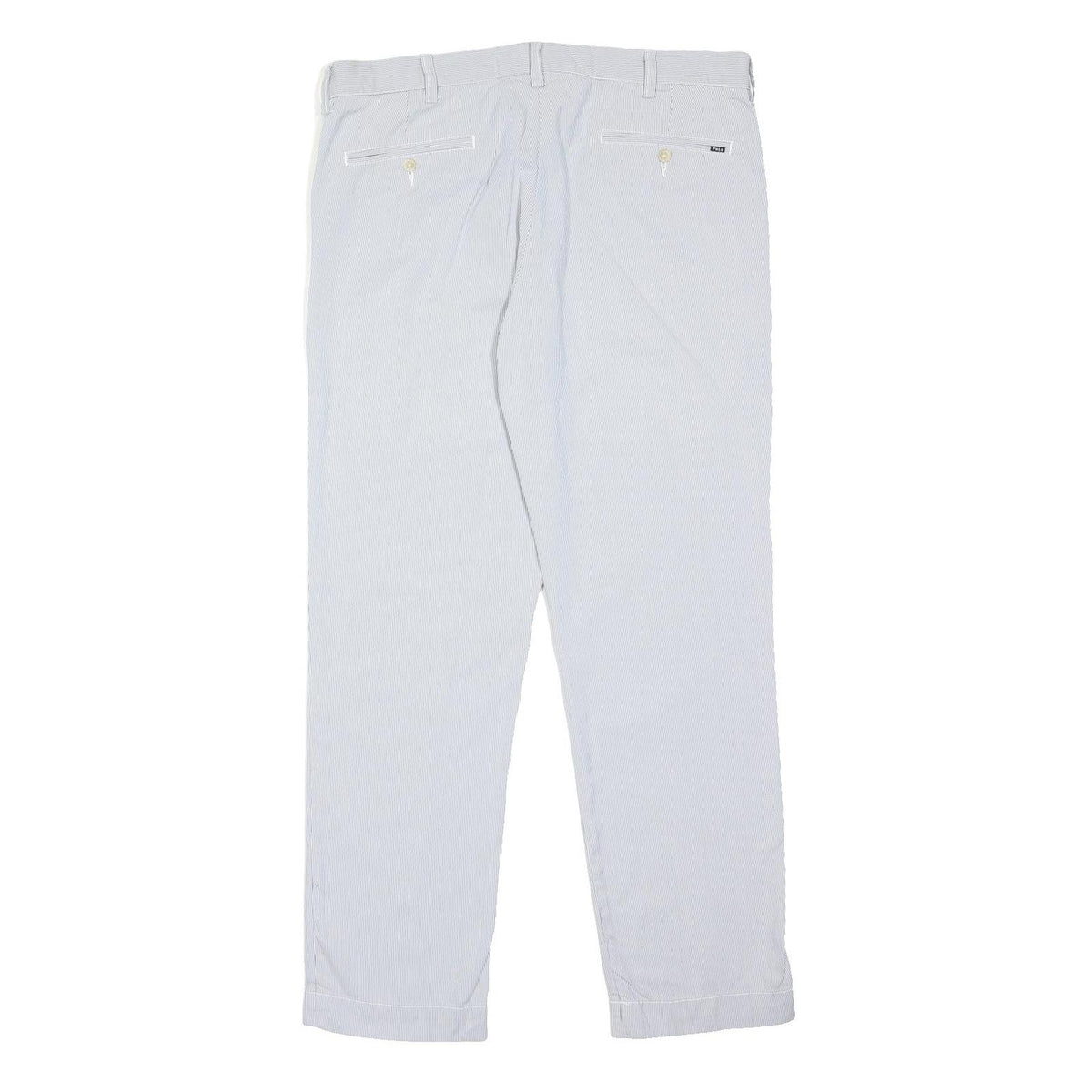 POLO RALPH LAUREN Mens Cotton Blend Slim White W34 L30 Trousers Zip Closure