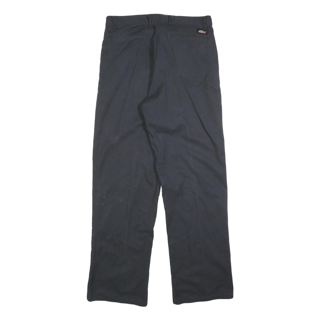 DICKIES Mens Cotton Black Relaxed Straight Trousers W34 L34 Workwear