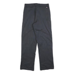 DICKIES Mens Cotton Black Relaxed Straight Trousers W34 L34 Workwear