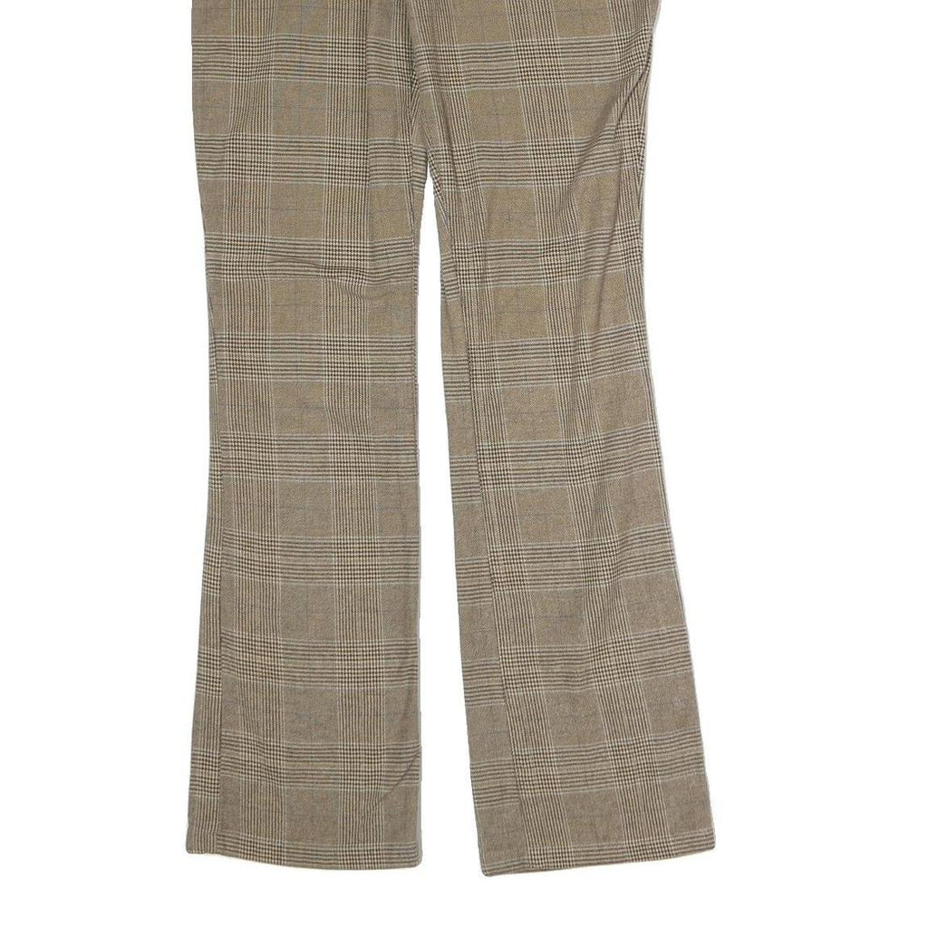 GUESS JEANS Mens Cotton Blend Beige Regular Straight Trousers W30 L30 Checked