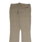 GUESS JEANS Mens Cotton Blend Beige Regular Straight Trousers W30 L30 Checked