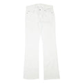 7 FOR ALL MANKIND Womens White Cotton Blend Regular Fit Straight Leg Trousers
