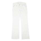 7 FOR ALL MANKIND Womens White Cotton Blend Regular Fit Straight Leg Trousers