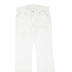 7 FOR ALL MANKIND Womens White Cotton Blend Regular Fit Straight Leg Trousers