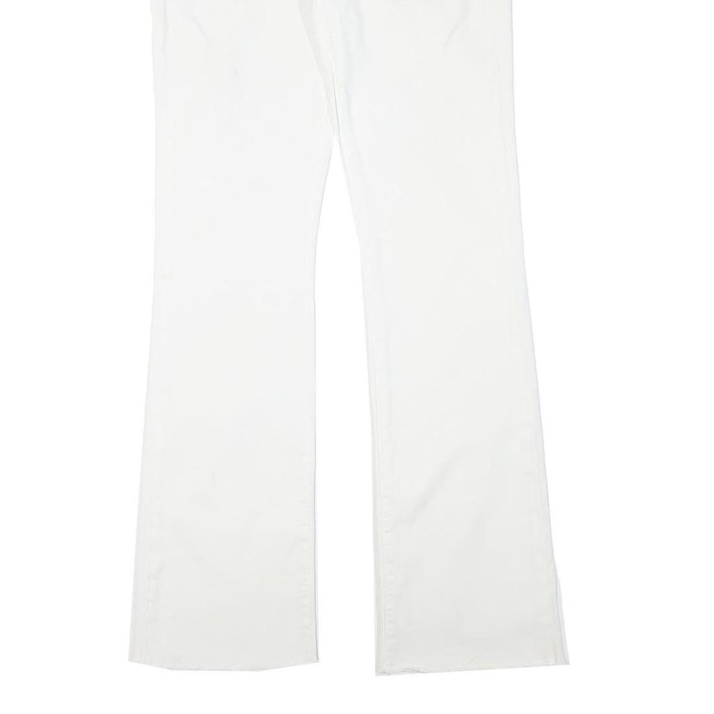 7 FOR ALL MANKIND Womens White Cotton Blend Regular Fit Straight Leg Trousers